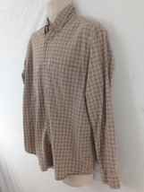 Timberland Mens M Khaki Tattersal Plaid Indian Cotton Oxford Shirt - $4.95