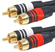 2 RCA Male to 2 RCA Male 6ft m/m 22AWG 2 Channel Audio Cable MONOPRICE 2864 - $30.46