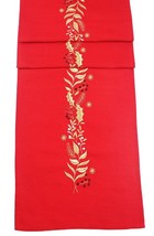 Lustrous Christmas Red and Gold Embroidered Table Runner - 14&quot; x 75&quot; - $30.90