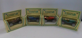 Die Cast Metal Classic Car 3.5&quot; Tins Toys Models Complete Set of 4 Morri... - $23.50