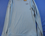NEW UNDER ARMOUR BLUE WHITE FITTED LONG SLEEVE V NECK COLD GEAR POLY SHI... - $24.29