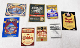 Lot of 8 Antique Whiskey Hefe Weizen Gin Labels Sierra Royal Knight Seve... - $20.16 CAD