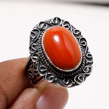 Red Coral Vintage Style Gemstone Handmade Fashion Ring Jewelry 8.50" SA 2178 - £5.15 GBP