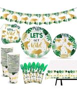 Golden Jungle Animal Cup and Tray Kit Safari Animal Party Supplies Party... - $18.05