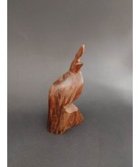 Hard Wood Carved Quail Solid Sculpture Partridge Bird Art Figurine 6&quot; - $14.80