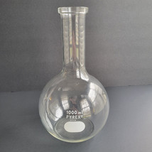 Vintage PYREX 1000ml Long Neck Round Boiling Flask Flat Bottom Made In USA - $17.65