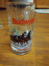 1989 Anheuser Busch Budweiser Clydesdales Holiday 12 oz Glass Beer Stein Mug - £7.90 GBP