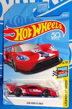 Hot Wheels 2018 Legends Of Speed #195 2016 Ford GT Race Red w/ PR5s EcoB... - $4.00