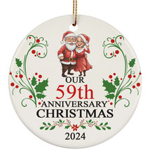 Santa Claus Couple Our 59th Anniversary 2024 Ornament Gift 59 Years Christmas - £11.05 GBP