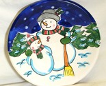 Snowmen Ceramic Plate Christmas Holiday World Bazars - $19.79
