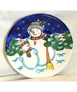 Snowmen Ceramic Plate Christmas Holiday World Bazars - £15.52 GBP