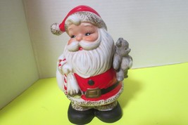 Vintage Homco Ceramic Santa Claus Piggy Bank Christmas Decor Figurine #5610 7&quot;T - £7.74 GBP