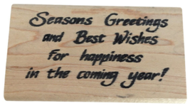 Touche Rubber Stamp Seasons Greetings Christmas Card Words Sentiment New Years - £7.03 GBP
