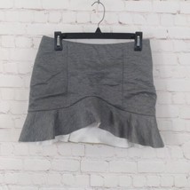 Tobi Skirt Womens Small Gray Heathered Ruffle Side Zipper Mini Asymmetrical  - £15.79 GBP