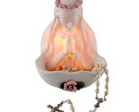 Mary Madonna Porcelain Nightlight &amp; Rosary Holder 5&quot; Crown of Roses Cath... - £21.23 GBP