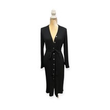 Michael Stars Isa Rib Long Belted Cardigan Black Size L Large Dress - £39.56 GBP