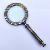 Antique Brass Heavy Magnifying Glass Vintage Magnifier Collectible gift - £18.47 GBP
