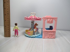 Fisher Price Sweet Streets dollhouse Merry Go Round ticket stand doll pe... - £11.82 GBP