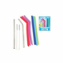 HiDR8 Stainless Steel &amp; Silicone Ten Straw Variety Set - £5.71 GBP