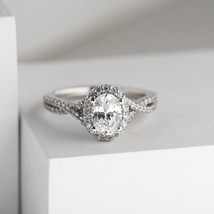 1.3CT Oval Cut Moissanite Engagement Ring Wedding Ring 925Silver CZ Diamond Ring - £67.26 GBP