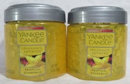 Yankee Candle Fragrance Spheres Odor Beads Set Lot Of 2 Tropical Starfruit - £21.07 GBP