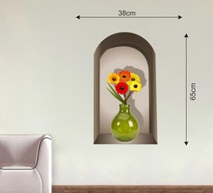 Flower Pot Decal Beautiful Design Wall Sticker PVC Vinyl 38cm X 65cm - £12.82 GBP