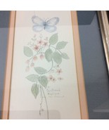 Limited Edition Mary Bertrand Botanic Butterfly Pink Flowers Watercolor ... - £27.26 GBP