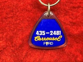 Vintage Car Dealer Promotional Keyring CARROUSEL FORD Keychain Ancien Po... - $7.84