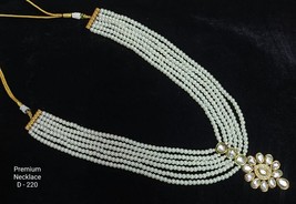 Kundan Meena Wear Latest Muslim Punjabi Bridal  Mala Haar Jewelry Necklace Set - $49.00