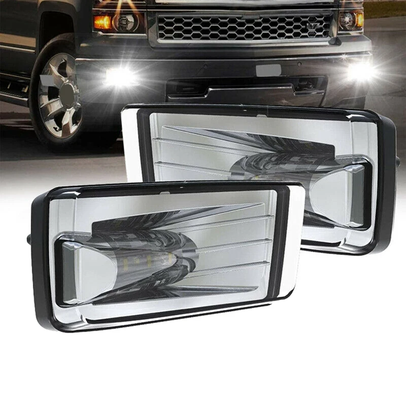 Pair Front Bumper LED DRL Fog Lights Driving Lamp For Chevrolet Silverado 07-16 - £86.95 GBP
