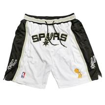 San Antonio Spurs Basketball Shorts with Pockets White - £40.01 GBP