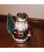 Mercury Glass Santa Taper Candleholder Handpainted By Department 56 - $38.04 CAD