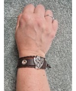 Brown Leather Sheild Braclet - £3.79 GBP