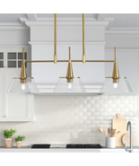 Farmhouse Linear Chandelier Gold Dining Room Kitchen Island Pendant Light - $165.00+