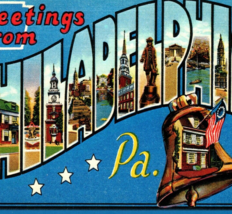 Philadelphia Pennsylvania Postcard Modern USA Liberty Bell Graphic Letters - £7.88 GBP
