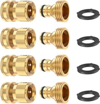 Kesfitt Garden Hose Quick Connector Solid Brass,3/4 Inch Ght Thread, 4 Sets - $33.97