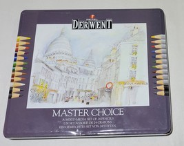 Derwent Master Choice Mixed Media Set 24 Pencils Sketch Watercolor Tin Box - $20.90