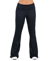 24seven Comfort  Womens Bell Bottom Foldover Waist Sweatpants - Black, Sm - $20.79
