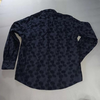 Blue Pronto Uomo Mens Long Sleeve Size L Button Down Shirt Blue Black Geometric Item image 2