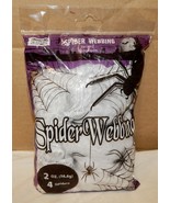 Halloween Spider Webbing With 4 Spiders 2 oz Rope Like Coil NIB 270Y - $6.09 CAD