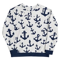 New Unisex 2XS-6XL Sweatshirt Relaxed Fit Nautical Blue White Long Sleev... - £27.67 GBP