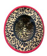 Leopard Bottom Red Top Fedora Wide Brim Panama Cowboy Hat UNISEX - £32.83 GBP
