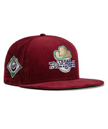 New Era 7 1/4 59Fifty Merlot Corduroy Texas Rangers 1993 Commemorative P... - £60.50 GBP