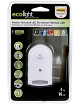ecolight Motion Activated LED Directional Pathway Light, 4&quot;, (3) AA Battery Incl - £15.58 GBP