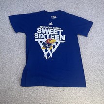 Adidas Kansas Jayhawks Shirt Mens Small Blue KU Basketball 2018 Sweet Sixteen - $14.99