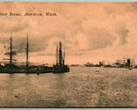 Boats on River Scene Aberdeen Washington WA 1910 DB Postcard C15 - $16.35