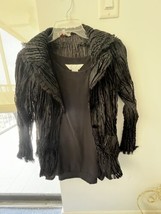 Hugging Kisses Black Ruffled Lightweight Dressy Blazer Large With Sleeveless Top - £59.35 GBP