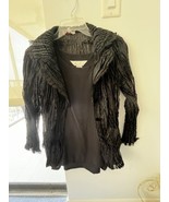 Hugging Kisses Black Ruffled Lightweight Dressy Blazer Large With Sleeve... - $472.09 MXN