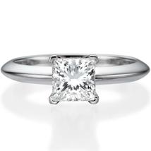 1.00 Ct Princess Cut Diamond Wedding Engagement Ring 14k White Gold Finish 925 - £70.78 GBP