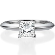 1.00 Ct Princess Cut Diamond Wedding Engagement Ring 14k White Gold Finish 925 - $89.99